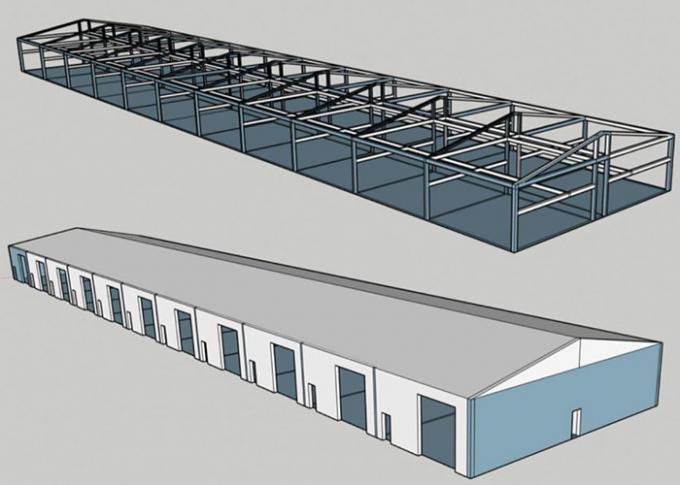 Niedriger Kosten Portalrahmen helle Stahlkonstruktions-errichtende Herstellung fabrizierte Lager-Gebäude mit langer Lebensdauer vor